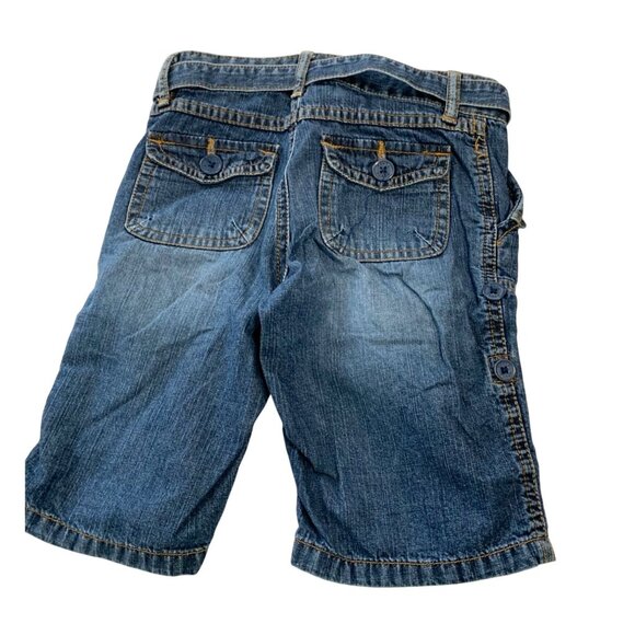 The Childrens Place Girls 6 Vintage Y2K Roll Tab Long Shorts Jean Denim Blue Wai - Picture 3 of 3